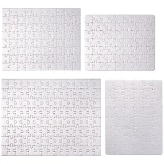 Cheriswelry 4 Sets Blanko-Puzzles Rechteckige Sublimations-Puzzles Wärmeübertragungspuzzles Basteln für DIY-Projekte Weihnachten Hochzeit Geburtstag Party
