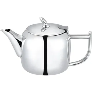 Café Olé CHT-018 Chatsworth Teekanne mit einzigartigem Deckel aus hochwertigem Edelstahl 18/10 – Hochglanzpolitur, 18oz, tropffreies Gieβen, Edestahl, 18 Ounces