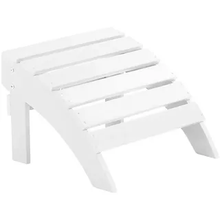 Beliani Fusshocker Kunstholz weiß Adirondack , Weiß , Kunststoff , 50x34x43 cm , Gartenmöbel, Gartensessel, Gartenhocker