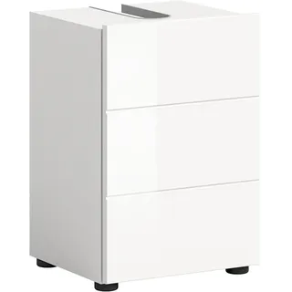 xonox.home Waschbeckenunterschrank Vira 38 x 56 cm Weiß Hochglanz