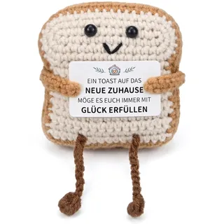 Smlper Einweihungsgeschenk Wohnung, Einzugsgeschenk Haus, Handgemachte Gehäkelte Toast Puppe Mit Glücksbringer Karte, Geschenk Zum Einzug Für Freunde Familie Kollegen
