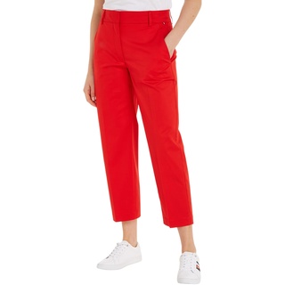 Tommy Hilfiger Damen Hose Chino Slim Fit, Rot (Fierce Red), 36