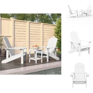 vidaXL Adirondack-Gartenstühle mit Tisch HDPE Weiß - Gartenstühle - Weiß