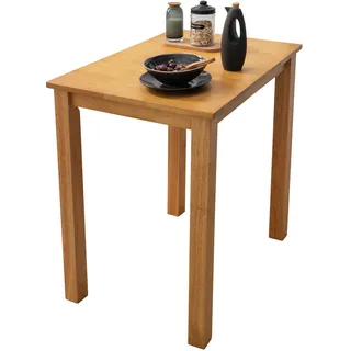 Woodroom Esstisch Kota 50x70 cm – Massivholz Hevea, lackiert, Farbe Eiche – Kleiner Küchentisch, Esszimmertisch, platzsparend, stabil & pflegeleicht