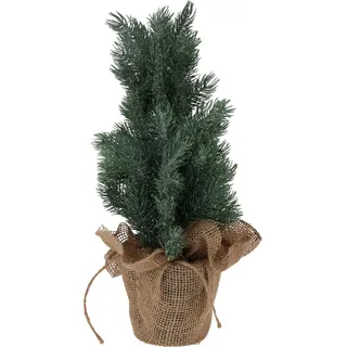 Künstlicher Weihnachtsbaum Tannenbaum im Topf 20x20x45cm, Eiszweige - Grün