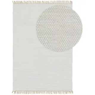 Kunstloft Teppich aus recyceltem Material Tom Weiß 200x300 cm , Textil , Beton Optik , Rechteckig , 200x1 cm , Gots , für Fußbodenheizung geeignet , Teppiche und Böden, Teppiche, Webteppiche