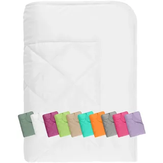 npluseins Sommerdecke 135x200 cm - dünne und leichte Bettdecke für den Sommer – Kühl schlafen – ideal für Camping Outdoor Garten und Gäste - 1180.1542, ca. 135 x 200 cm, weiß