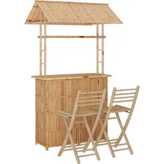 vidaXL 3-tlg. Bar-Set Bambus - Braun