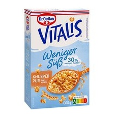 Dr.Oetker Vitalis Knusper Pur weniger süß Müsli 600,0 g