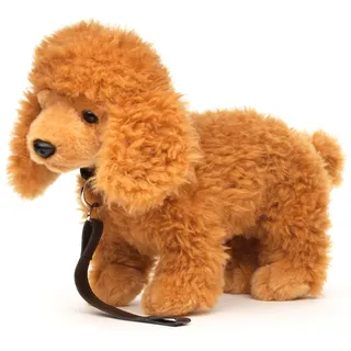 Uni-Toys - Pudel (Hellbraun), stehend (mit Leine) - 30 cm (Länge) - Plüsch-Hund - Plüschtier, Kuscheltier