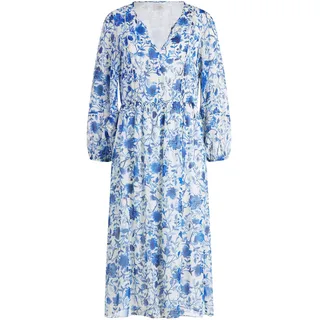 Sommerkleid VERA MONT "Sommerkleid im Boho Style", Damen, Gr. 40, EURO, blau (blau, weiß), Obermaterial: 100% Polyester PES., Kleider Sommerkleid