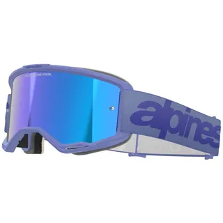 Alpinestars Vision 5 Wordmark, Crossbrille verspiegelt - Grau/Lila Blau-Verspiegelt