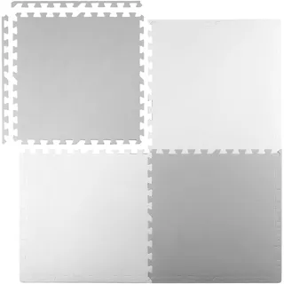 OEM Ricokids Krabbelmatte Baby Puzzlematte Spielmatte Schaumstoffmatte rutschfest für Kinder 4 Teile 120 x 120 x 1 cm Grau Weiß