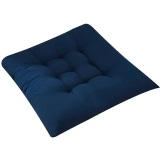 FANSU Stuhlkissen 1 2 4 6er Set, Sitzkissen 45x45cm, Stuhl Kissenauflage mit Schleife, Sitzpolster Weiches Stuhlauflage Atmungsaktiv Sitzauflage Gartenkissen (2 Stück,Navy blau)