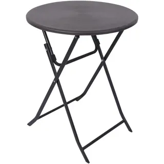 Mobili Rebecca Klapptisch Grau 60/60/74 cm , Kunststoff , Rund , 60x74x60 cm , Gartenmöbel, Gartentische, Klapptische