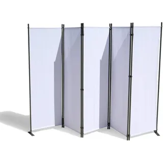 GRASEKAMP Qualität seit 1972 Paravent 5 teilig Weiss 268 x 167 cm Raumteiler Trennwand Sichtschutz