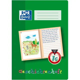 Oxford 100050091 Geschichtenheft, Lineatur 1G, 16 Blatt, Grün, 10 Stück, A4