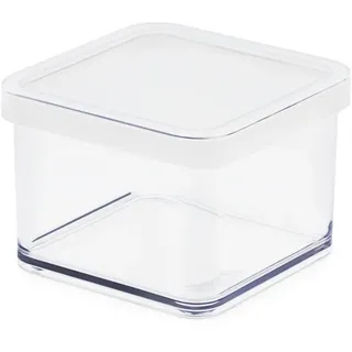 ROTHO Kunststoffbox, 10 x 10 x 7,2 cm, 0,5 l, transparent/weiß - Weiß