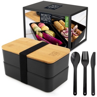 Moritz & Moritz Bento Box Japanisch – Perfekte Lunchbox für Erwachsene und Kinder - Brotdose mit Fächern – Ideal für die Arbeit, Schule und Unterwegs