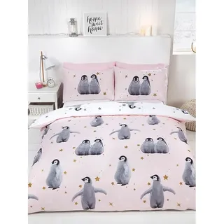 Rapport Bettbezug-Set mit Pinguin-Muster, Ice, Doppelbett