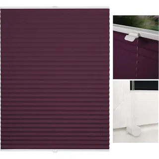 Violette Klemmfix-Plissee-Jalousie ohne Bohren, blickdichter und lichtdurchlässiger Sicht- und Sonnenschutz für Fenster und Türen, 40x130 cm - Bunt