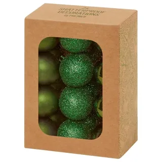 Christmas Decor Christbaumkugeln-Set 30mm Sortiert Dunkelgrün Finish, 24 Stück