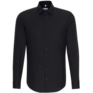 Seidensticker Herren Mens Longsleeve Bügelfreies Hemd Mit Sehr Schmalem Schnitt - X-Slim Fit Langarm Kent-Kragen, Schwarz(477870), 37 EU