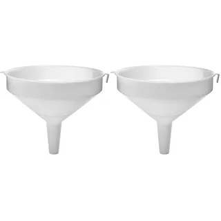 Browin 350031 Trichter groß, Ø 30 cm, Trichter für Alkohol, Fassungsvermögen von 6 Litern, zum Abfüllen großer Flaschen Wein, Bier, sicheres Material, Weiß (Packung mit 2)