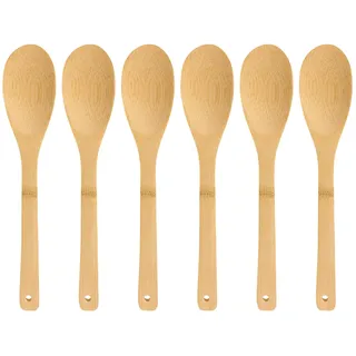 Joeji's Kitchen Küchenutensilien aus Bambusholz – Küchenset aus Holz – 6 hochwertige Utensilien: Holzlöffel, Holzspatel, Holzlöffel & Pfannenwender zum Abtropfen
