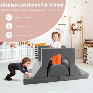 Modulares Kindersofa Spielsofa Modulsofa mit abnehmbarem Bezug 105,5 x 101 x 48 cm Grau