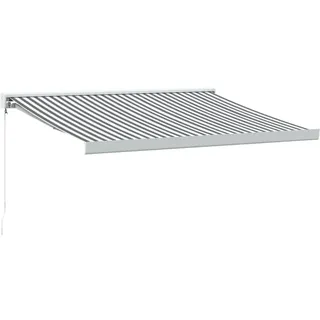 Markise Einziehbar Anthrazit und Weiß 3x2,5 m Stoff & Aluminium - Grau
