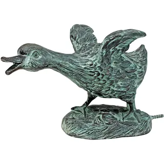Design Toscano Laufende Ente des Lindell-Teichs, Gartenstatue aus Bronzeguss