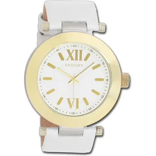 Oozoo Herren Armbanduhr Vintage Series Analog Leder weiß UOC5756A