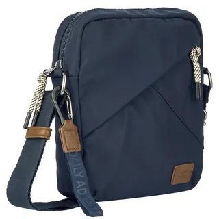 Umhängetasche CAMEL ACTIVE "Aurum", Damen, Gr. B/H/T: 19cm x 22cm x 6cm, dunkelblau, Polyester, beschichtet, clean, unifarben mit Farbeinsätzen, Taschen Umhängetasche, aus recyceltem Polyester in Nylonstruktur, leicht & mit feinen Details