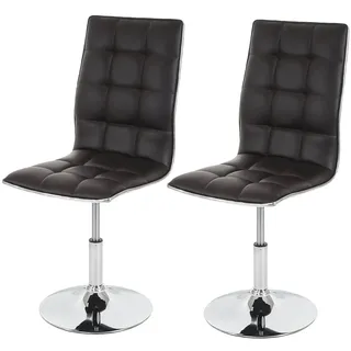 Mendler Esszimmerstuhl HWC-C41 Kunstleder braun 2er Set
