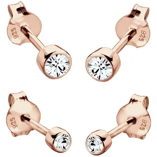 Elli Ohrstecker-Set Basic Kristall 925 Sterling Silber rosévergoldet