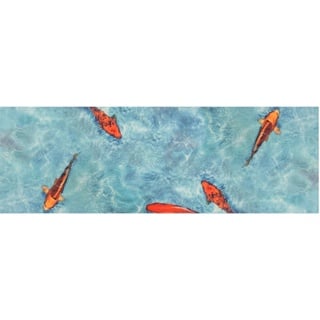 Primaflor Primaflor-Ideen in Textil Vinyl-Läufer »Küchenläufer KOI«, rechteckig, 2,5 mm Höhe, Küchenläufer aus Vinyl, abwischbar, Motiv Koi Fisch, Küche blau