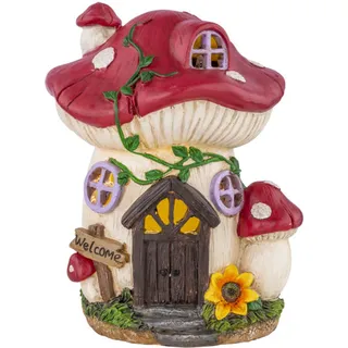 GLOBO Solarleuchte Garten Pilz-Haus Bunt Solarlampe Außen Leuchte Solar 33558P - Bunt