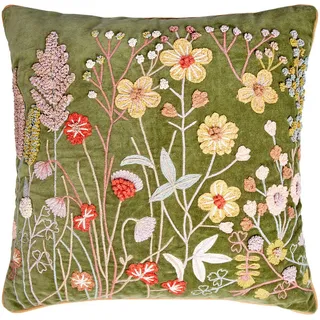 Butlers Kissen Bohemian , Grün , Textil , 50x50 cm , Heimtextilien, Wohntextilien, Kissen, Zierkissen