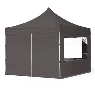 TOOLPORT Faltpavillon 3 x 3 m inkl. 4 Seitenteile Dunkelgrau