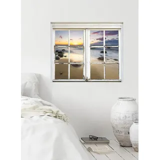 Queence "Sonnenuntergang", Wandsticker, Wandbild, selbstklebend, Sonne, Sonnenuntergang,