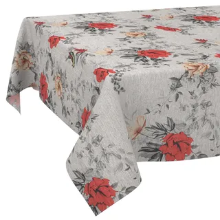 ANRO Stoff Tischdecke Flora 100 x 140 cm Grau