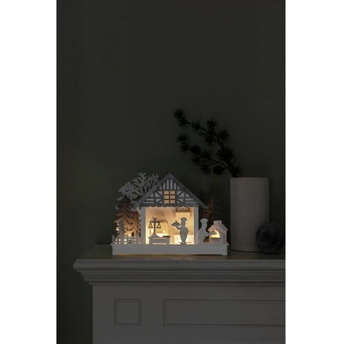 Bild von 3262-210 LED-Silhouette Haus warmweiß LED Weiß Timer