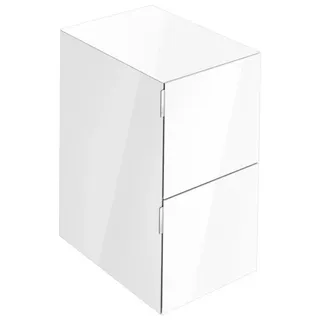 KEUCO EDITION 11 ART Sideboard, 2 Frontauszüge, 400x700x490mm, mit LED-Beleuchtung, 32542830401, Korpus/Front: Weiß Glas / Weiß Glas