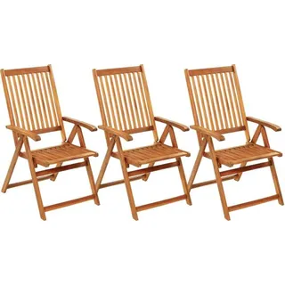 vidaXL Klappbare Gartenstühle 3 Stk. mit Auflagen Massivholz Akazie - Rot