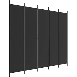 vidaXL Paravent 5-TLG. Raumtrenner Raumteiler, Trennwand Umkleide Sichtschutz Spanische Wand Wohnzimmer, Schlafzimmer Schwarz 250x220cm Stoff