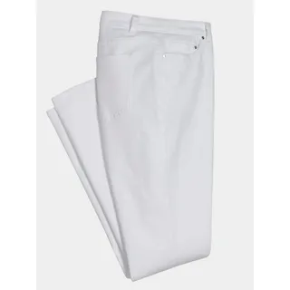 Inspirationen 5-Pocket-Jeans INSPIRATIONEN, Damen, Gr. 20, Kurzgrößen, weiß, 98% Baumwolle, 2% Elasthan, unifarben, lang, Jeans 5-Pocket-Jeans