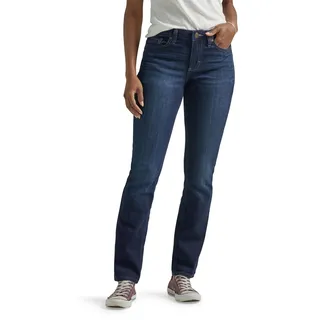 Lee Damen Regular Fit Jeans mit geradem Bein, Nachtschatten, 16 Petite