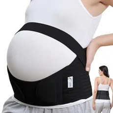NEOtech Care - Bauchgurt für die Schwangerschaft - stützt Taille, Rücken & Bauch - Schwangerschaftsgurt (Schwarz, XL)