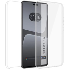 Tumundosmartphone Hülle Doppel Transparent PC+TPU Voll Body 360 für Xiaomi 13 Lite 5G